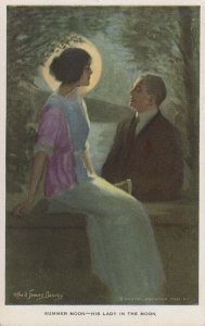 Alfred Davy Summer Sun His Lady In The Moon WW1 Painting Postcard