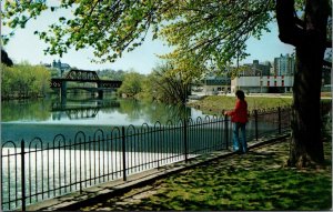 USA The Lehigh River Easton Pennsylvania Chrome Postcard C032