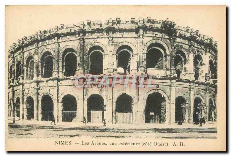 CARTE Postale Old Nimes Les Arenes Exterior view West Coast