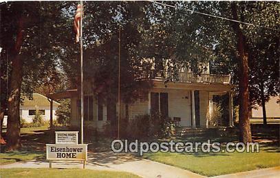  Abilene, KS, USA Postcard Ike Eisenhower, Boyhood Home