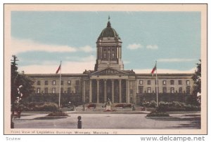 Front view of Legislative Bldgs , Winnipeg , Manitoba , Canada , 30-40s