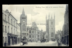 TQ2993 - Berkshire - The Town Hall & St. Lawrence Church in Reading - postcard