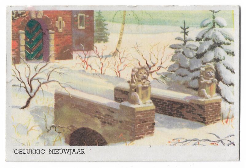 Happy New Year Vintage Dutch Postcard 01.13