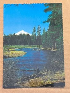 POSTCARD UNUSED - METOLIUS RIVER, MT. JEFFERSON IN BACKGROUND, OREGON