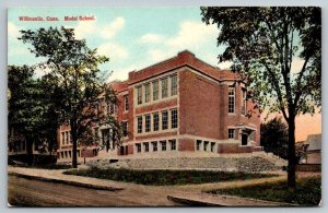 Model School  Willimantic  Connecticut  Postcard