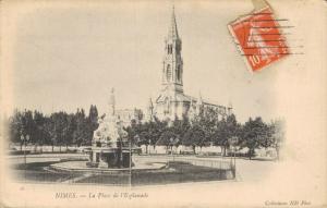 France Nîmes La Place de l´Esplanade Vintage Postcard 02.27