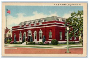 c1930's Post Office Building Street View Cape Charles Virginia VA Postcard