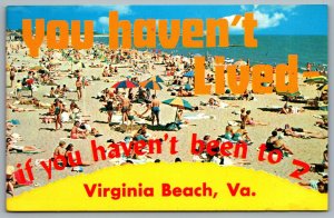 Postcard Virginia Beach VA c1970s Beach View Sunbathing Bathers Ocean View