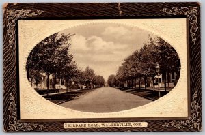 Postcard Walkerville Ontario c1911 Kildare Road Embossed Fancy Border