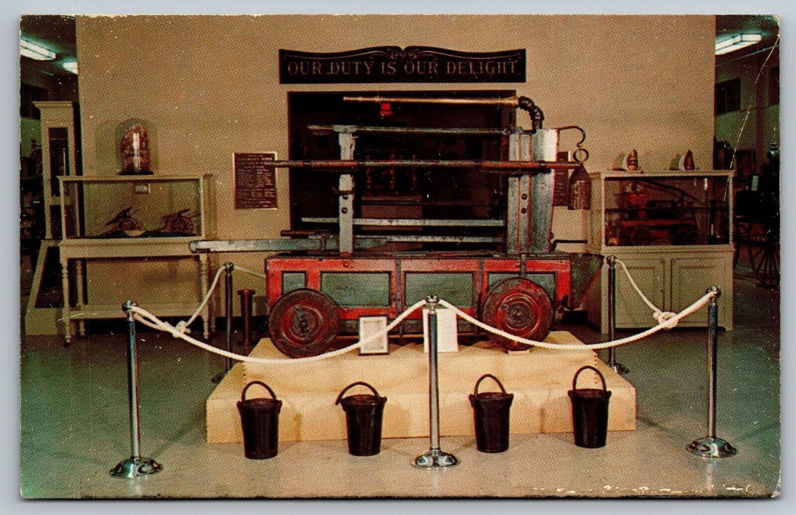 Fire Truck Engine Fireman Postcard Firemen's Home New York Hudson United States New