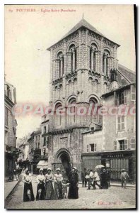 Old Postcard Poitiers Church of Saint Porchaire
