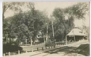 Cambridge NY Railroad Station Train Depot RPPC Real Photo Postcard