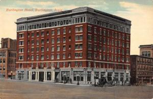 Burlington Iowa Hotel Street View Antique Postcard K101819