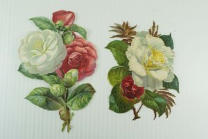 1880's Lovely Large Die Cut Flowers Lily Roses Victorian Mixed Lot of 18 PD293