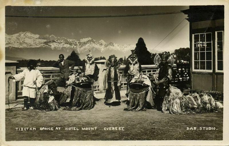 tibet thibet, Tibetan Dance at Hotel Mount Everest (1930s) Das Studio RPPC