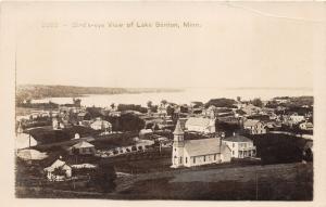 Lake Benton Minnesota~Bird's Eye View overlooking Town & Lake~c1915 RPPC