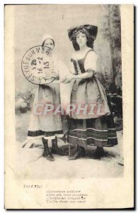 Old Postcard Alsatian Alsace Folklore