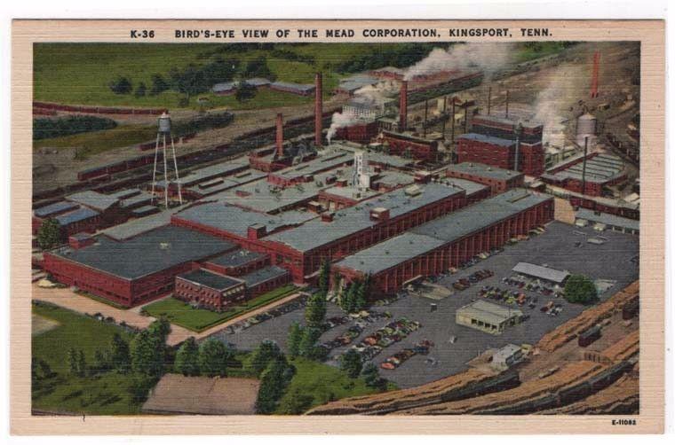 Kingsport, Tennessee, Early Birds-eye View of The Mead Corporation