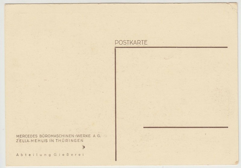 Germany; Mercedes Buromaschinen-Werke In Thuringia, Geisserei Dept PPC Unused