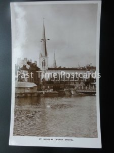 Old RP - Bristol: St. Nicholas Church - showing '? & Cravel Co Ltd' on Dock Side