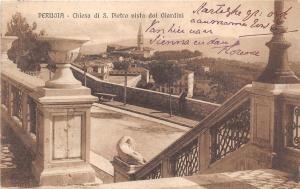 B3881 Italy Perugia Chiesa di S Pietro vista dai Giradini 1913  front/back scan