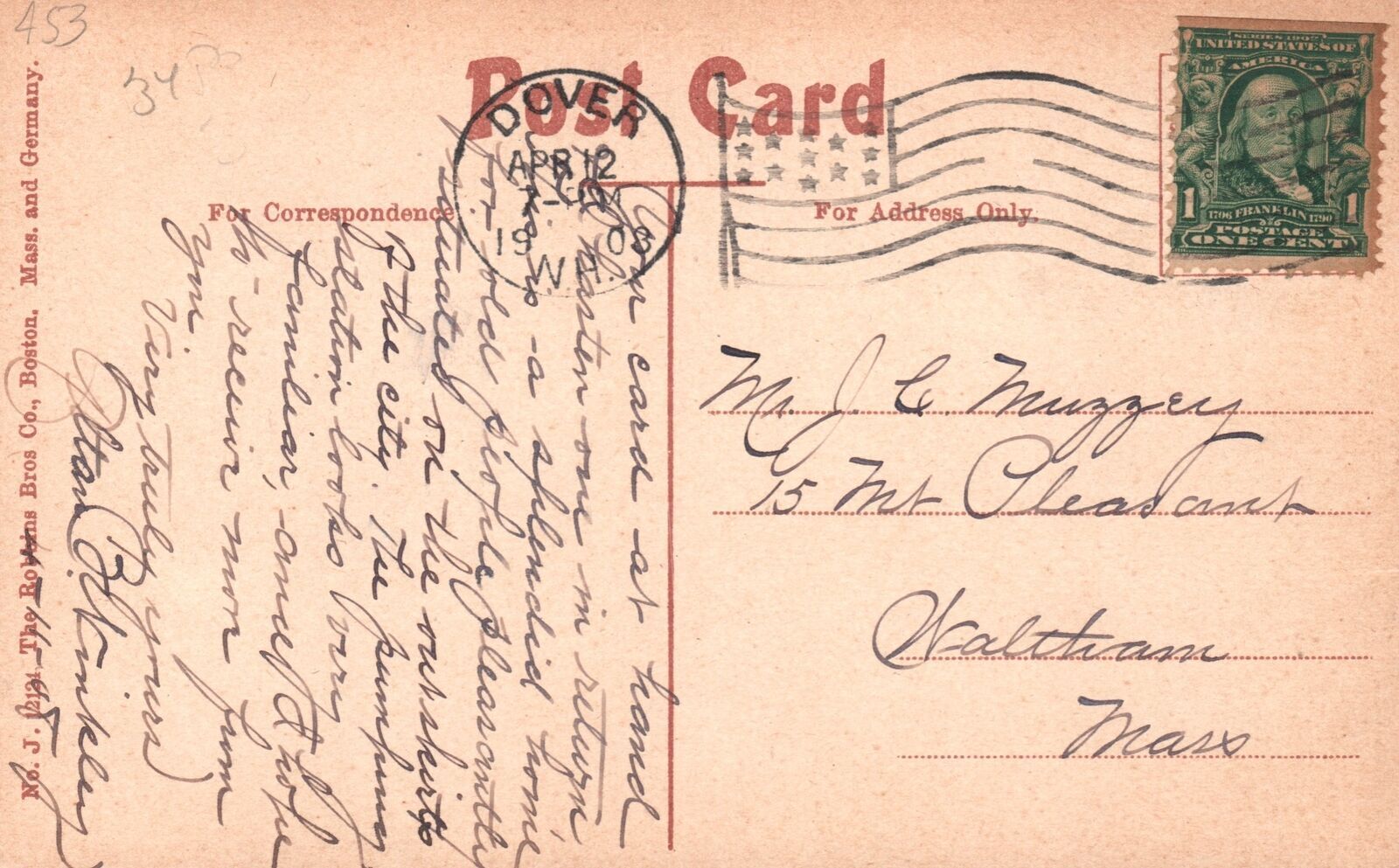 Vintage Postcard 1908 Wentworth Home For The Aged Dover New Hampshire