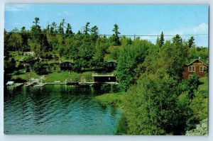 Sioux Narrows Ontario Canada Postcard The Rod and Reel Motlong Camp c1950's