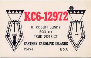 Short Wave Radio Listener Card Truk Islands Eastern Caroline Islands Micronesia