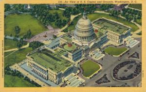 USA Air View of U. S. Capitol and Grounds Washington 02.37