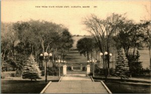 View From State House Steps Augusta Maine ME 1910s UNP DB Postcard
