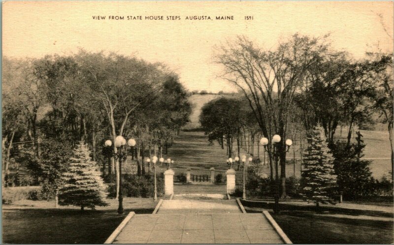 View From State House Steps Augusta Maine ME 1910s UNP DB Postcard