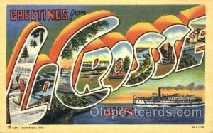 Greetings From LaCrosse, Wisconsin, USA Large Letter Town Unused light paper ...