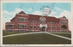 Postcard Odd Fellows Home Devils Lake ND 1928