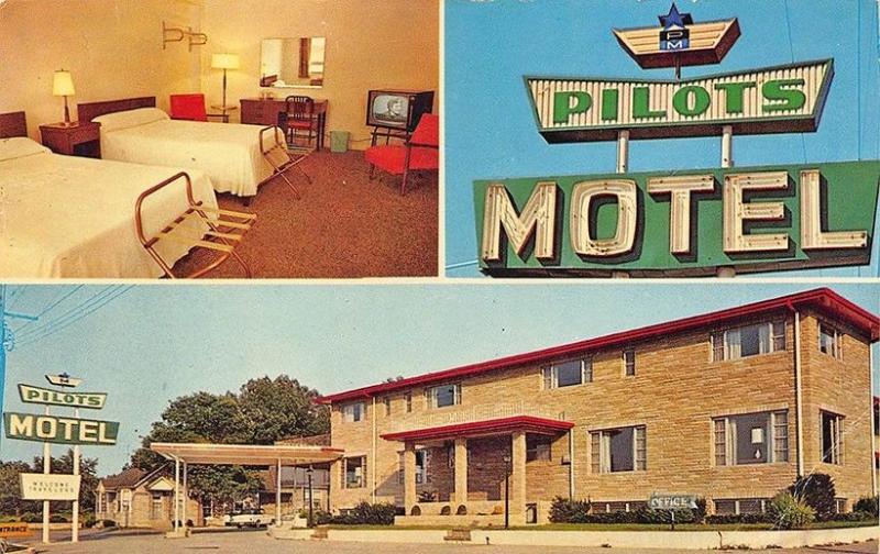 Baltimore MD Pilots Motel Multi-View Television Postcard