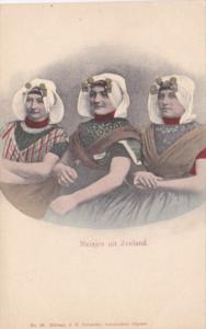 Netherlands Zeeland Local Women In Traditional Dress