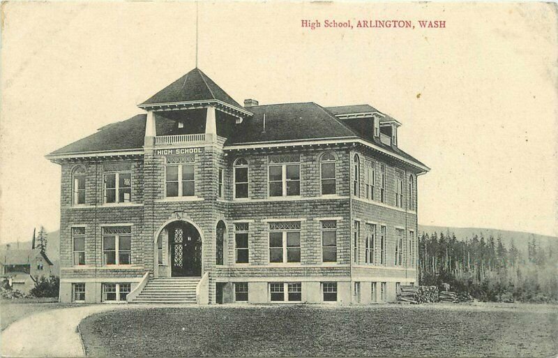 Arlington Washington High School Wendell 1908 Postcard 21-8641