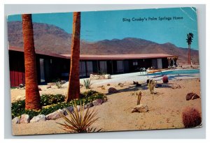 Vintage 1960's Postcard Bing Crosby's Mid Century Home Palm Springs California