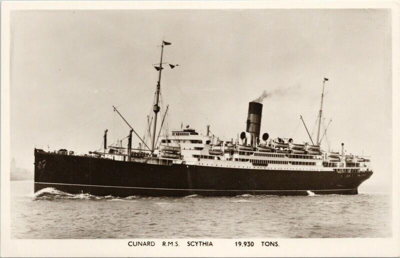 Cunard RMS Scythia Steamship Ship Boat Unused Real Photo Postcard F10