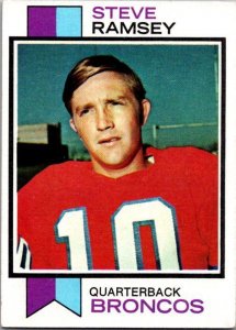 1973 Topps Football Card Steve Ramsey Denver Broncos sk2634