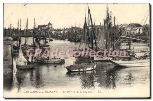 Postcard The Old Port Sables d'Olonne seen Thatch