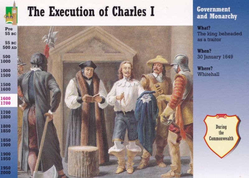 Charles 1st I Execution Death Postcard Style Trading Card Ephemera