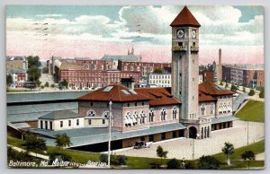 Baltimore MD Mount Royal Station Railroad Depot 1908 Postcard K26