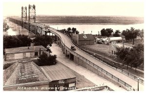 Meridian Highway Bridge Yankton Missour River South Dakota RPPC Postcard 1929