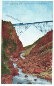 Vintage Postcard Cantilever Bridge White Pass And Yukon Railroad Alaska AK