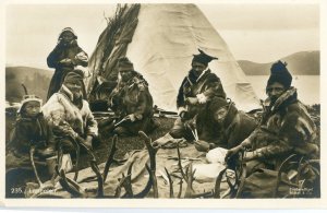 Postcard Early RPPC View of Lappelier Nomadic Tent Family.     L1