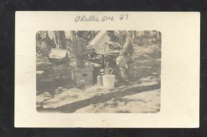 RPPC OLALLA OREGON CAMPING PICNIC TABLE VINTAGE REAL PHOTO POSTCARD