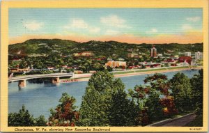 postcard Charleston WV - New Kanawha Boulevard