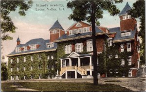 Hand Colored Postcard Friend's Academy in Lucust Valley, Long Island, New York