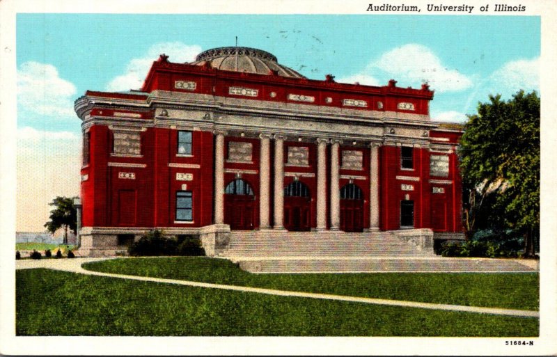 Illinois Champaign-Urbana Auditorium University Of Illinois 1941 Curteich