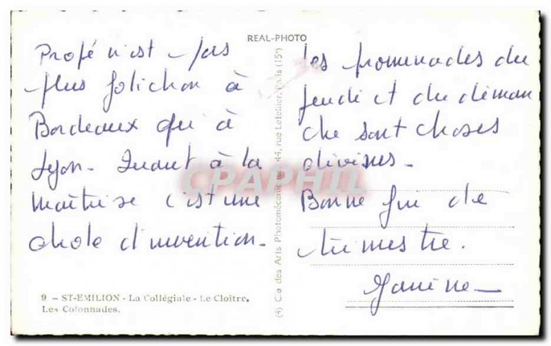 Old Postcard St Emilion The Collegiate The Cloister The Colonnades